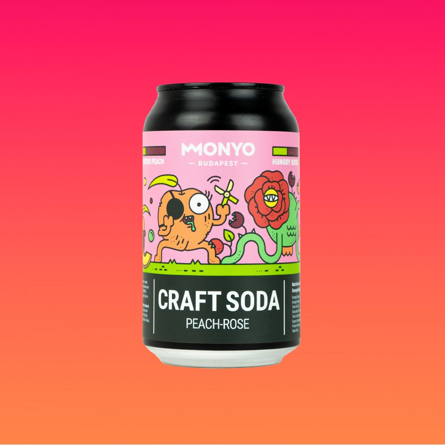 MONYO Craft Soda - Peach - Rose Craft Soda 12x0.33l can