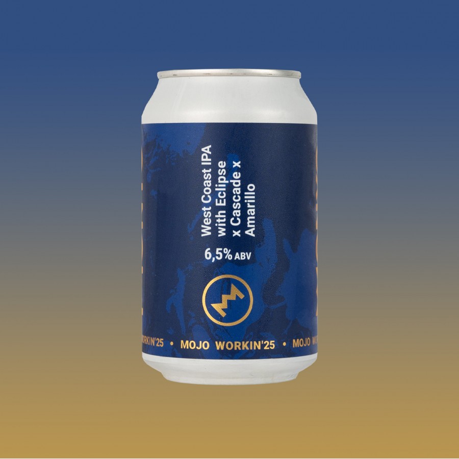 MOJO WORKIN'25: West Coast IPA With Eclipse X Cascade X Amarillo 6.5% 12x0.33l can